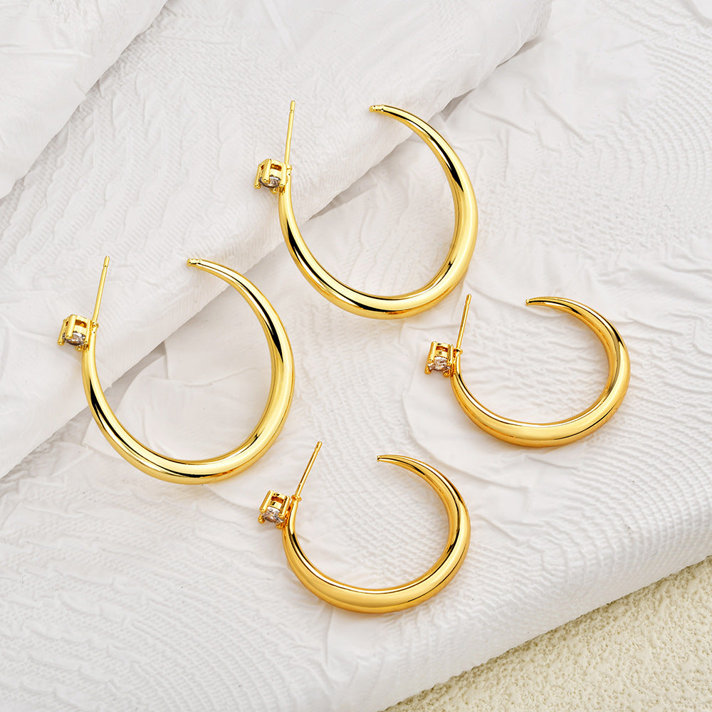 Big Ear Exquisite High-grade Personality Generous Sier Earrings