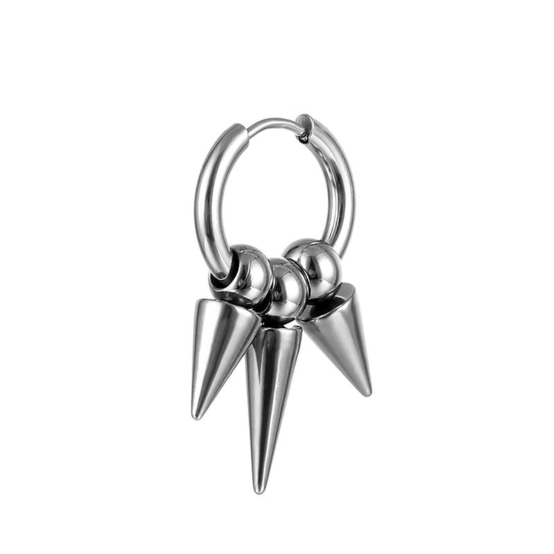 Steel Tassel Pointed Cone Coil Titanium Ear Buckle
