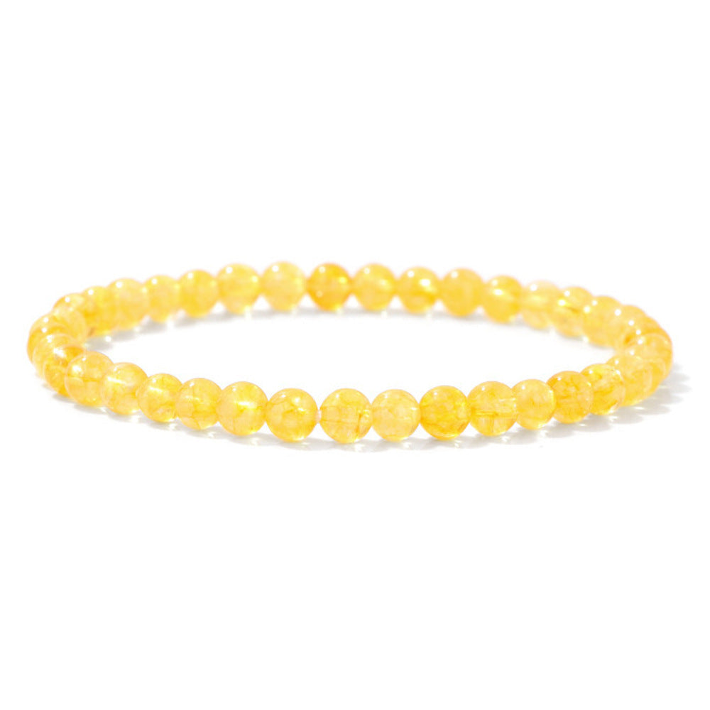 Crystal Agate Round Beads Aquamarine Tourmaline Yellow Tower Energy Beaded Bracelets