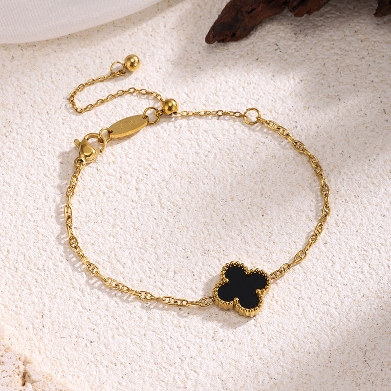 Gold Clover Female Light Luxury Simplicity High Sense Niche Design Bracelet