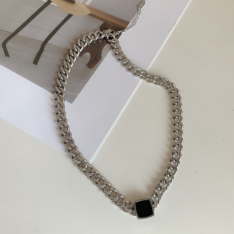 Women's Titanium Steel Thick Straps Hip Hop Necklaces