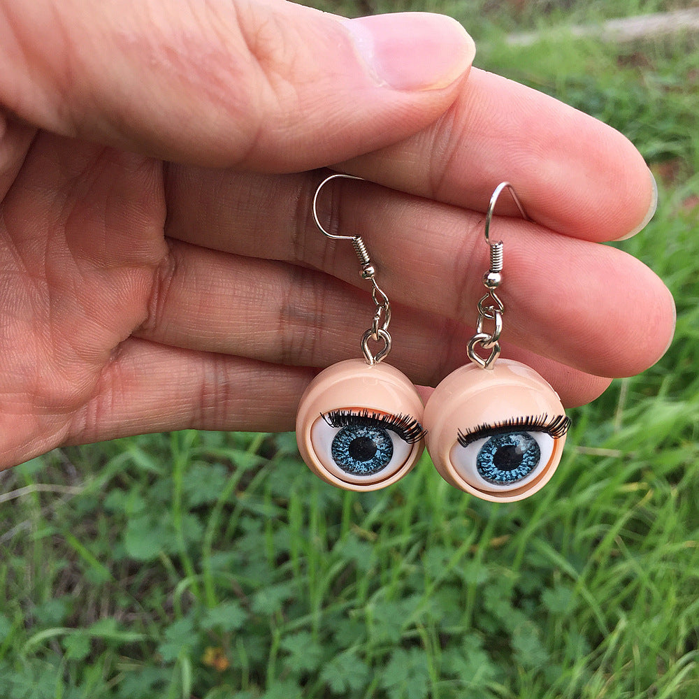 Quirky Ideas Personality Style Simulated Doll Eyes Eyelashes Eyeballs Rings