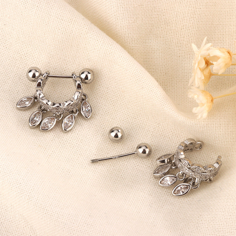 Bone Female Niche Design Advanced Screw Tightening Buckle Fashion Earrings