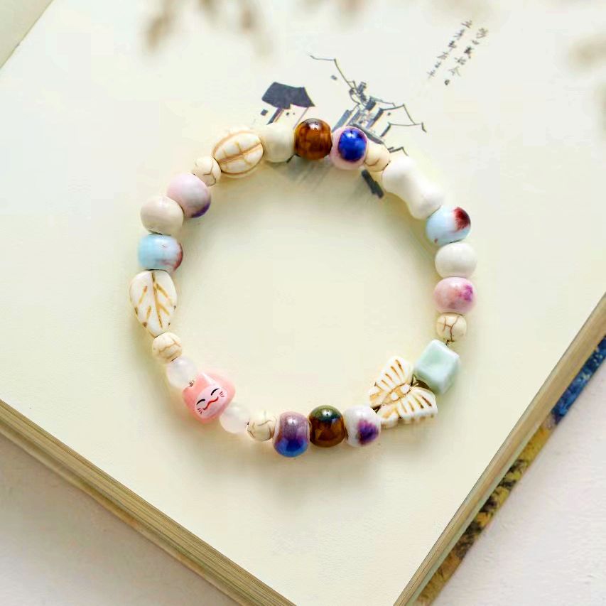 Chinese Natural Stone Porcelain Minimalist Female Bracelets