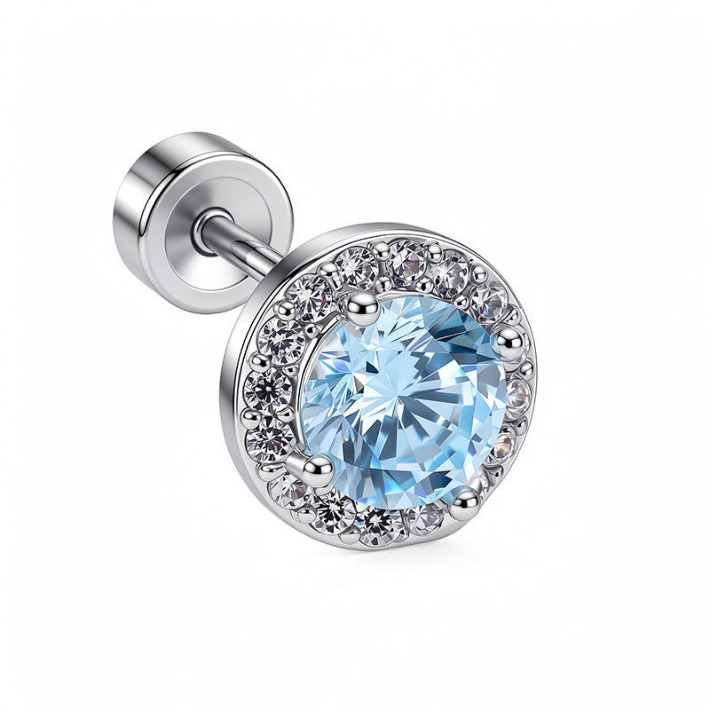 Flash Eight Hearts Arrows High Sense Zircon Ear Bone Niche Earrings