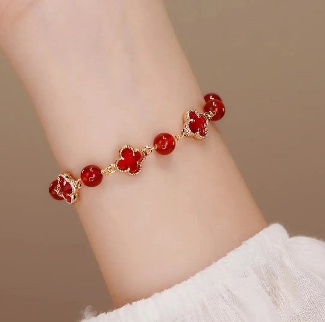 Casual Four-leaf Clover Simple Fresh Design Bracelet