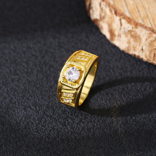 Women's & Men's Environmental Zircon Advanced Sense Classic Business Man's Ring