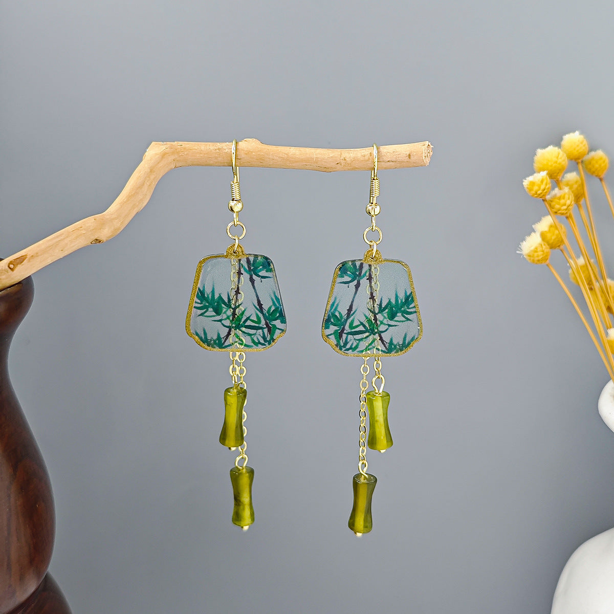 Chinese Ancient Style Beaded Long Fringe Han Earrings