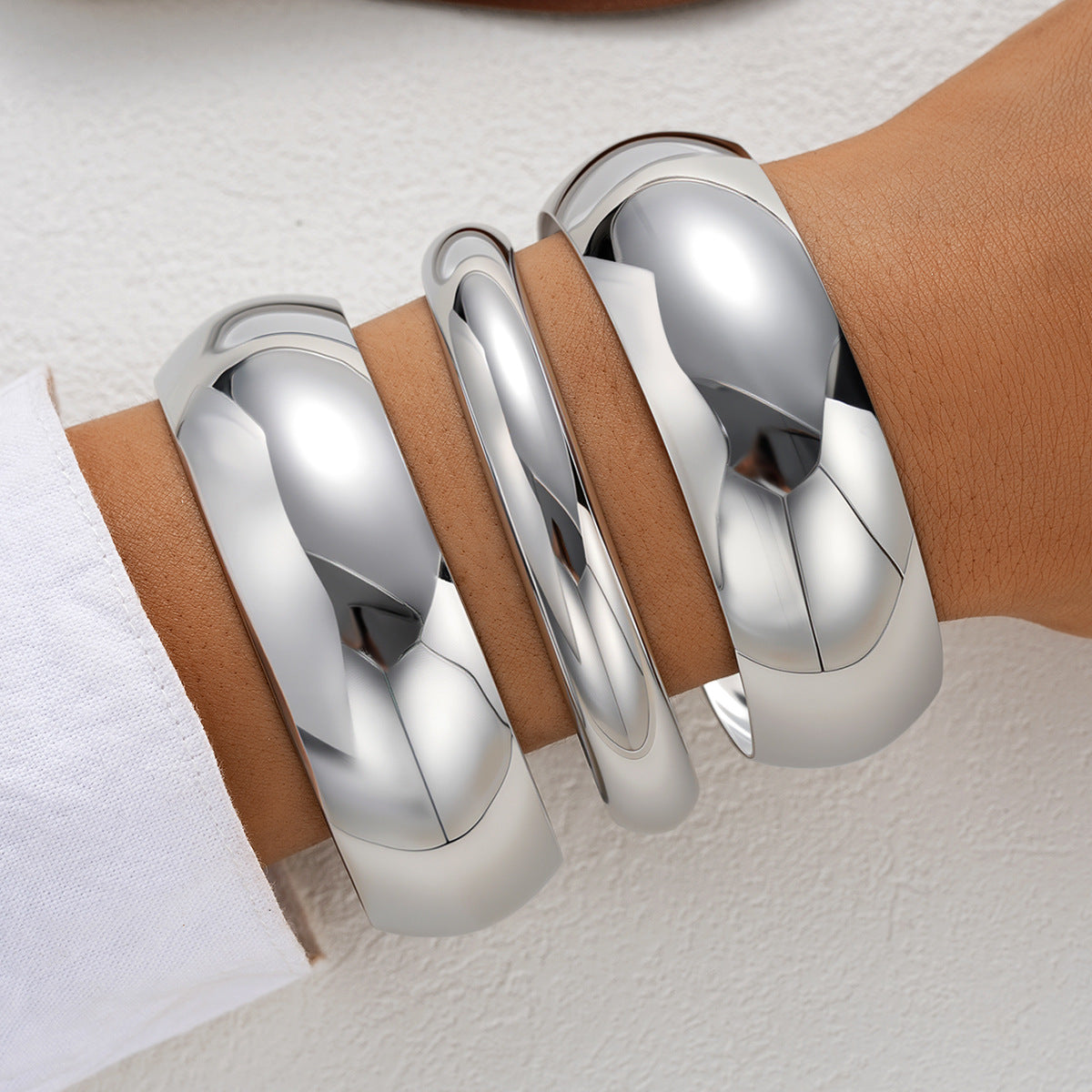 Leaves Glossy Irregular With Personality Stripes Bracelets