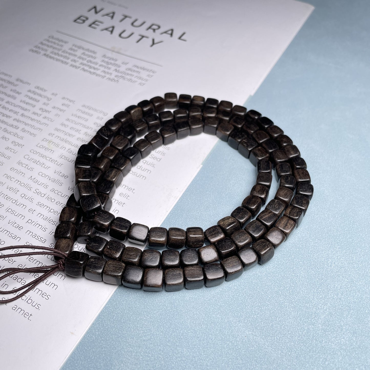 Women's & Men's Rosewood Purple Sandalwood Mountain Square Sugar Buddha Beads Bracelet