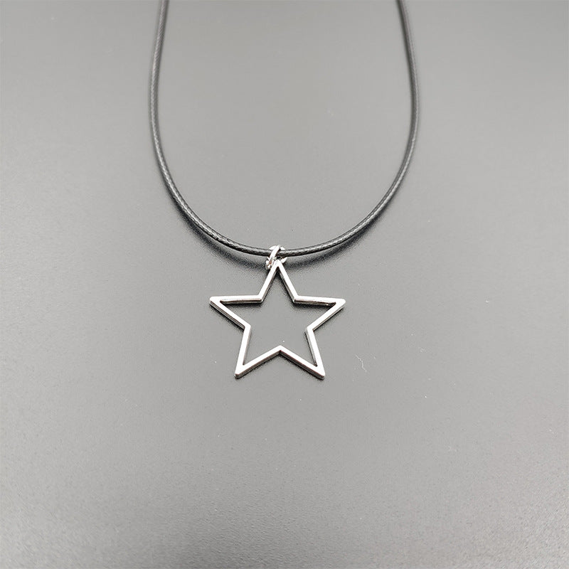 Retro Hollow Pentagram Ornament Zinc Alloy Necklaces