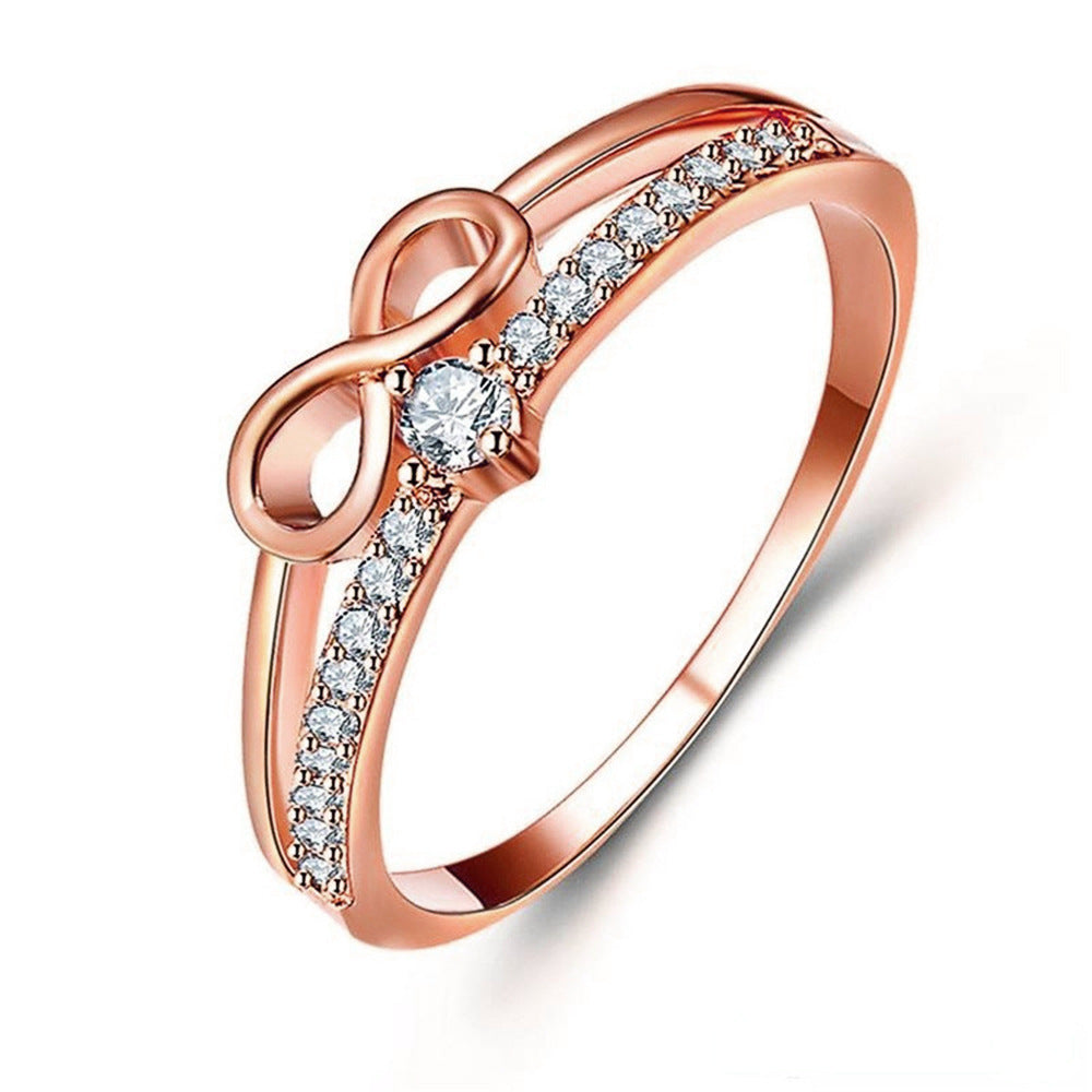 Women's Style Digital Unlimited Rose Gold Plated Engagement Ring