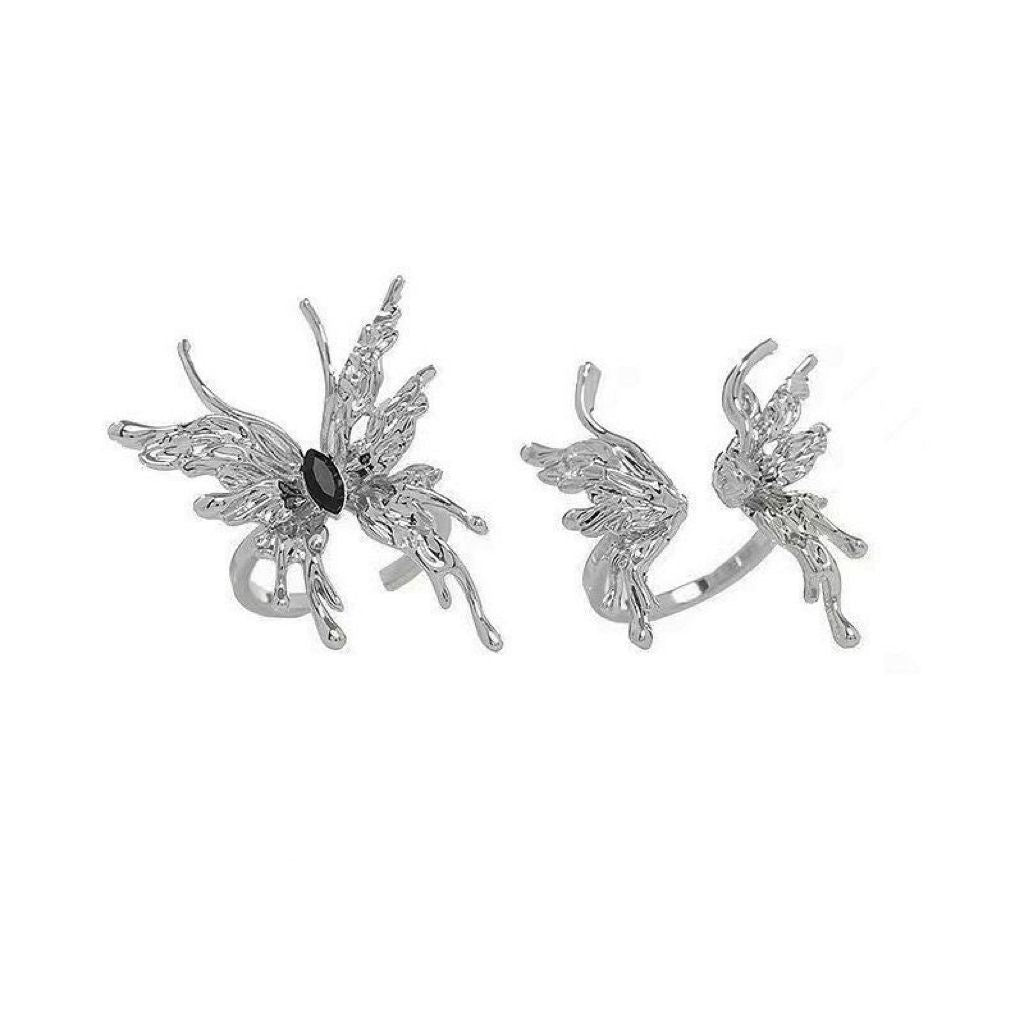 Liquid Butterfly Opening Female Trendy Cold Rings