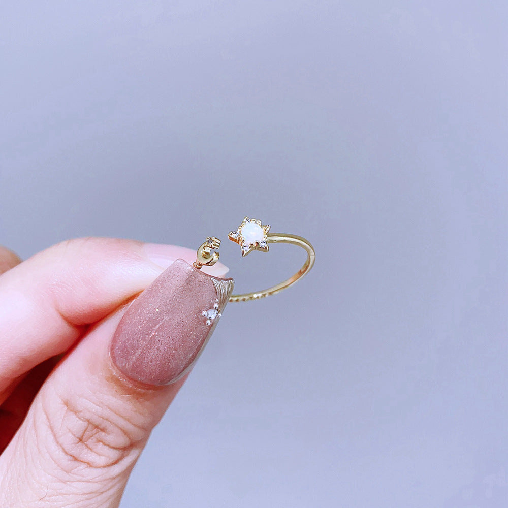 Light Luxury Minority Design Colorful Gemstone Rings
