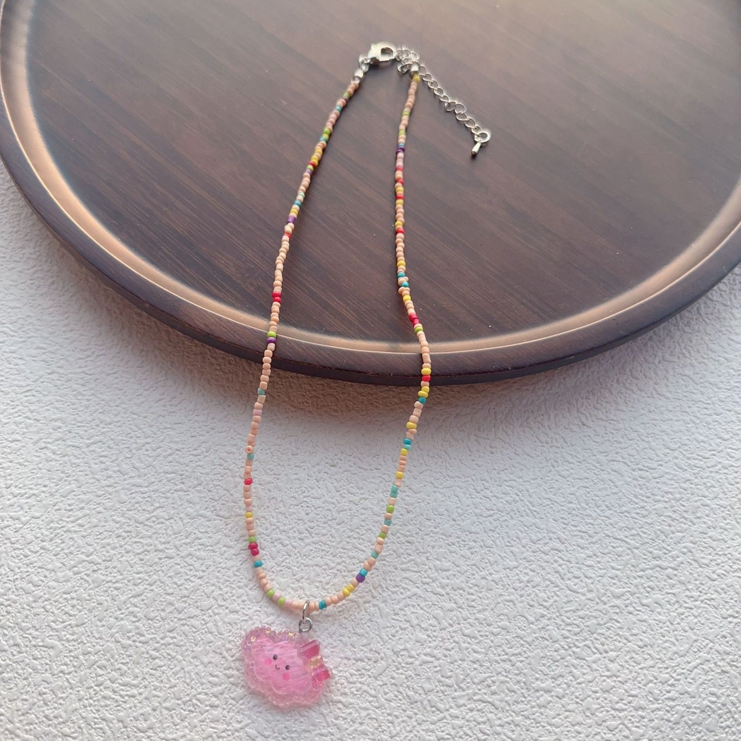 Beaded For Cartoon Cute Bowknot Clavicle Chain Necklace
