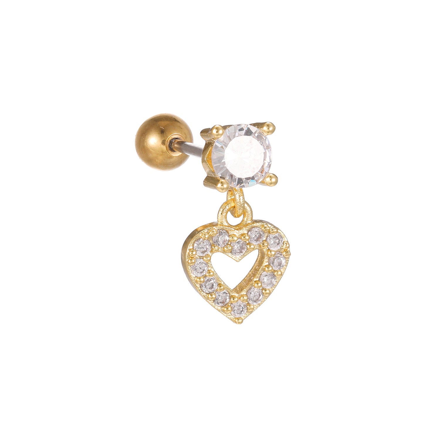 Love Heart Micro Inlaid Zircon Trendy Earrings