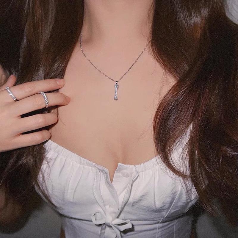 Women's & Men's Bone Trendy Hip Hop Design Full Diamond Necklace