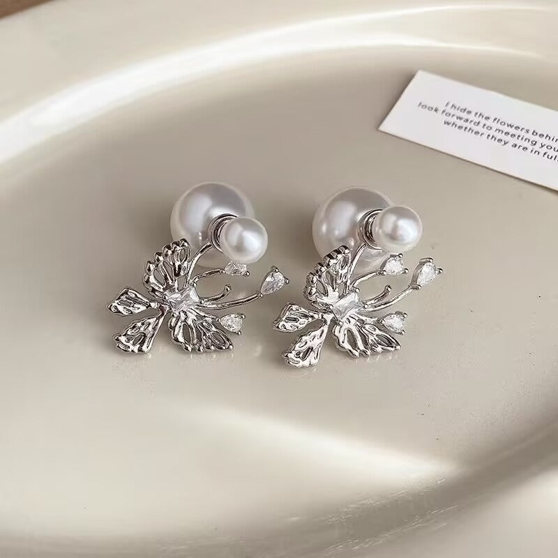 Women's Style For Pearl Butterfly Unique Design Light Luxury High Ear Line