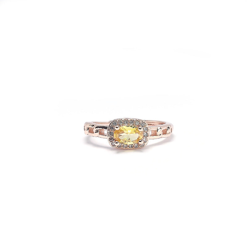 Citrine Advanced Colored Gems Sier Plated Rings