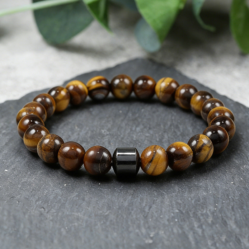 White Turquoise Tigereye Volcanic Rock Green Malachite Bracelet