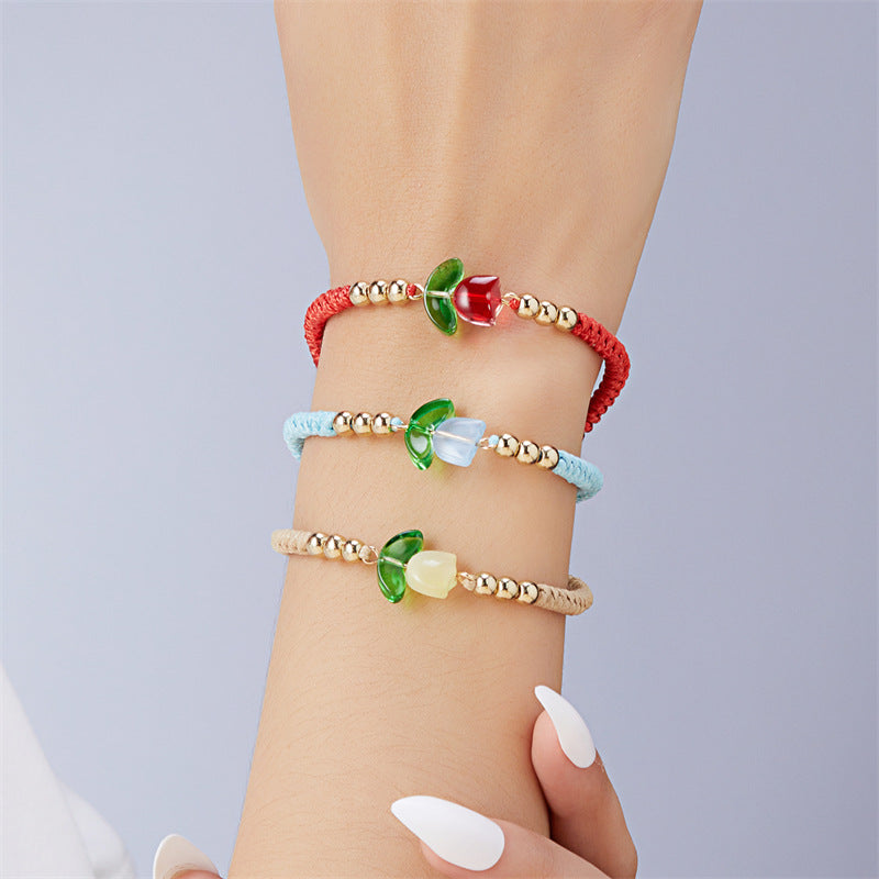 Korean Style Tulip Atmosphere Versatile Niche Design Bracelets