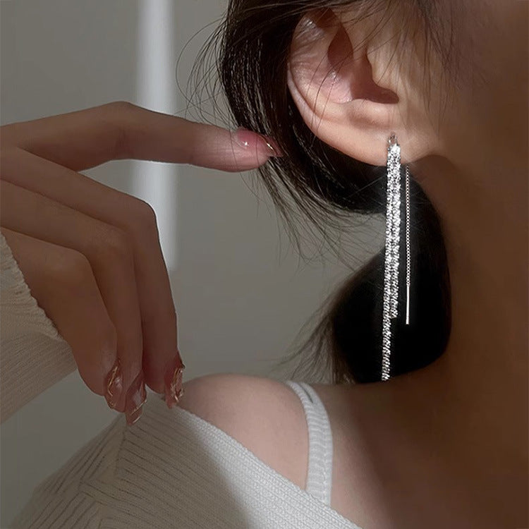 Women's Sparkling Tassel Summer Super Shiny Starry Sky Light Luxury Ear Line