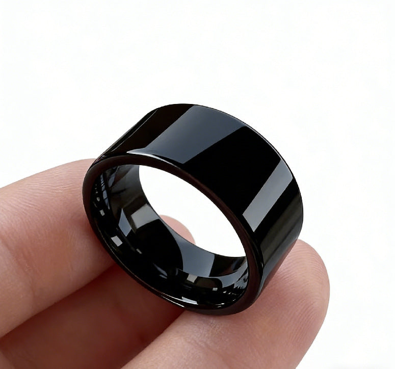 Men's Fashion Simple Titanium Steel Personalized High-grade Flat Ring