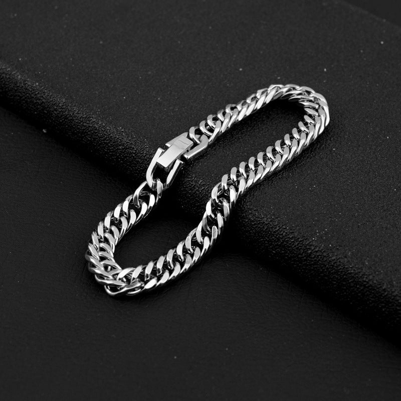 Women's & Men's Stainless Steel Combination Suit Figaro Jewelry Bracelets