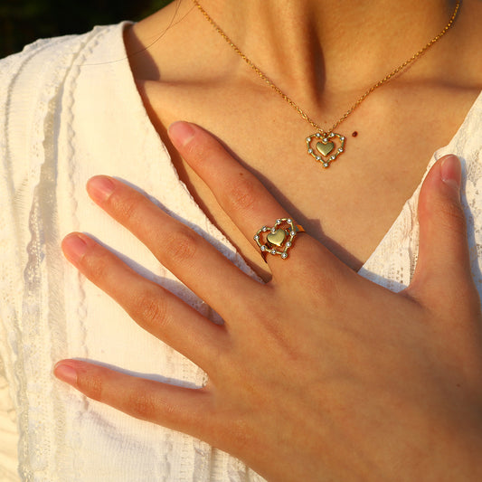 Diamond Simple French Hollow Glossy Double Necklaces