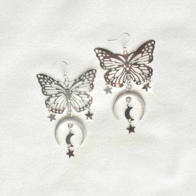 Moon Star Hollow Cute Butterfly Female Retro Earrings