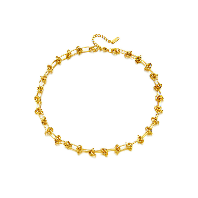Hop Street Style Knotted Simple Pure Titanium Steel Exaggerated Necklaces