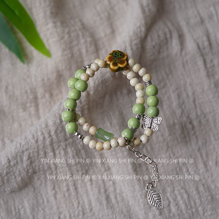 Chinese Style Double Circle Ceramic Female Bracelets