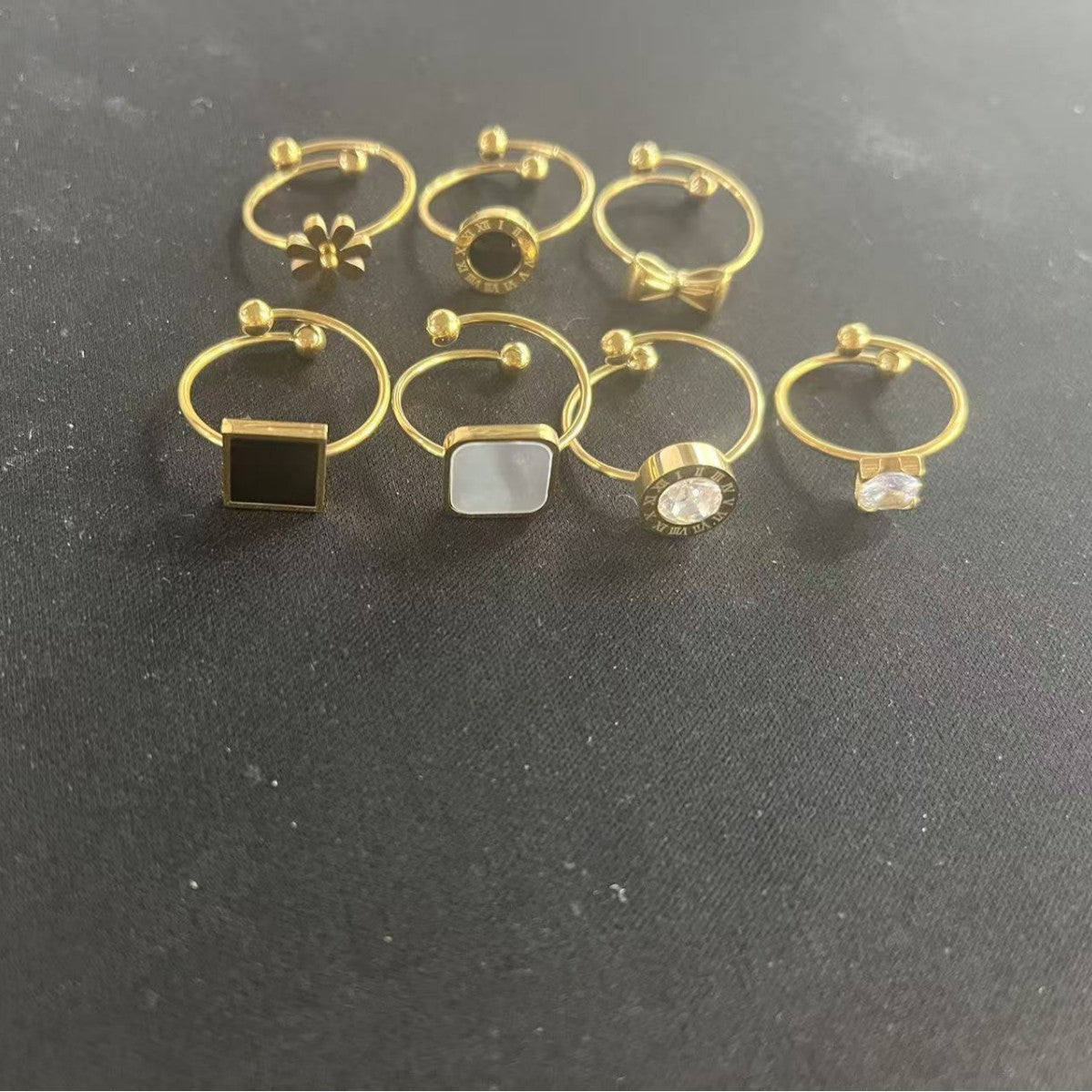 Steel Shell Open Advanced Titanium Electroplated Tassel Ring