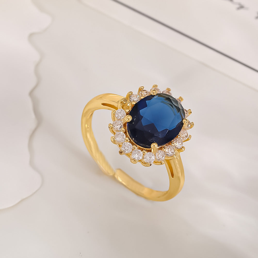 Women's Open-end Zircon Fashionable Classy Simple Cold Feeling Goddess Rings