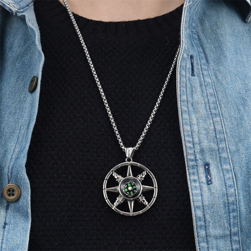 Men's Hop Trendy Cool Letter Korean Style Sweater Chain Necklace