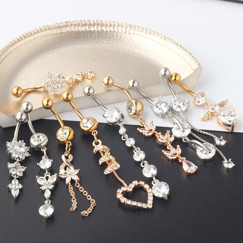 Mix Match Zircon Navel Suit Human Body Rings