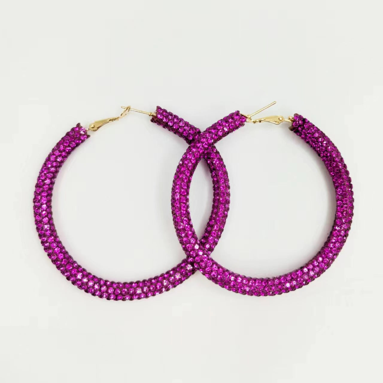 Splendid Diamond Shiny Big Circle Affordable Luxury Fashion Rhinestone Color Earrings