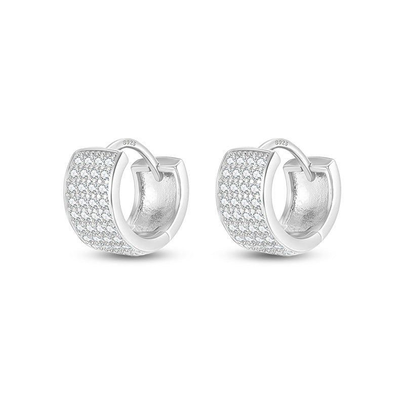 Edge Clip High-grade Unique Circle Cuff Twin Earrings