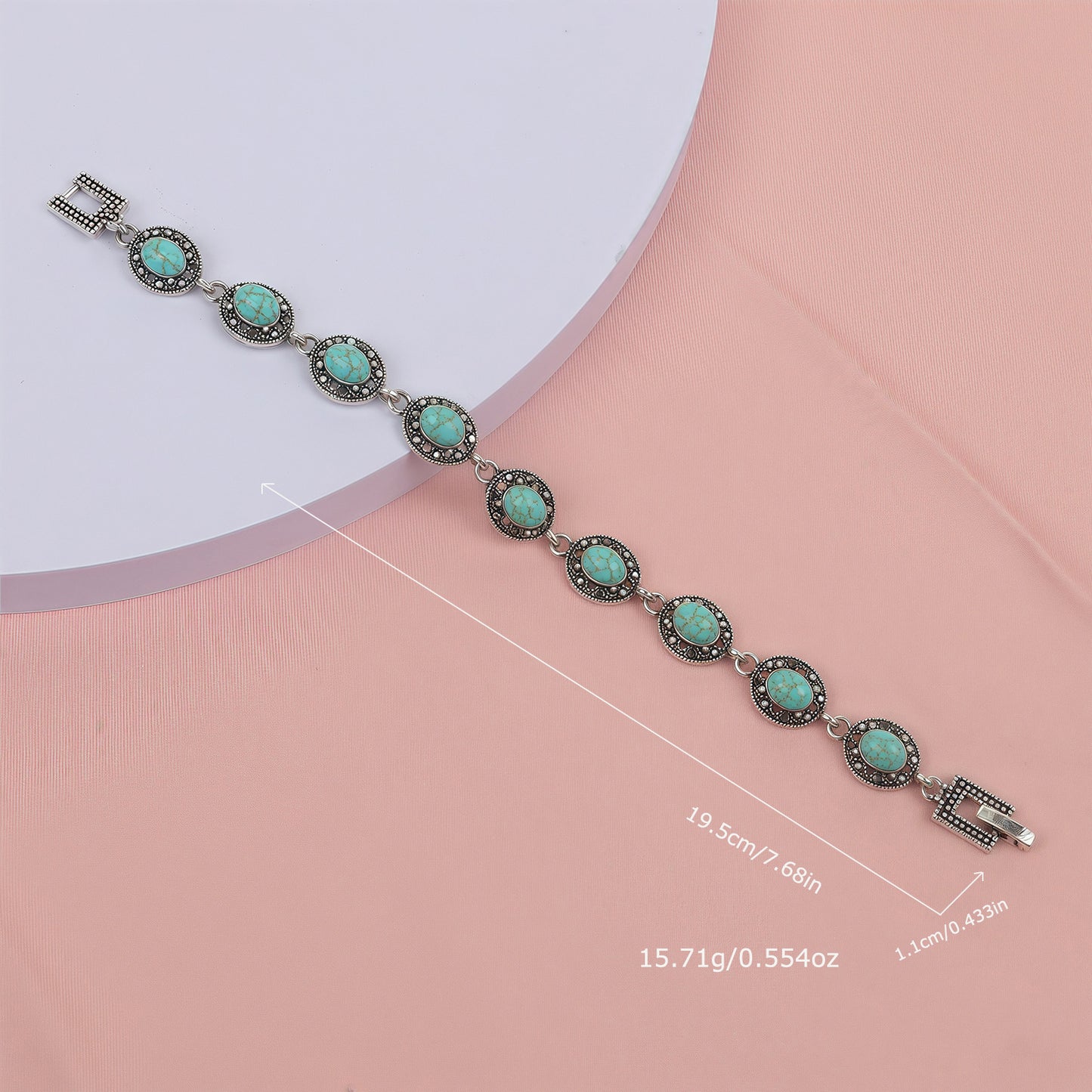 Women's Personality Retro Ethnic Style Inlaid Turquoise Bracelet