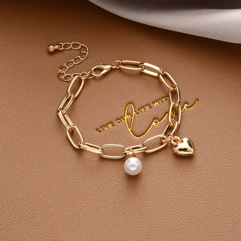Vintage Pearl Female Style Design Simple Cold Bracelet