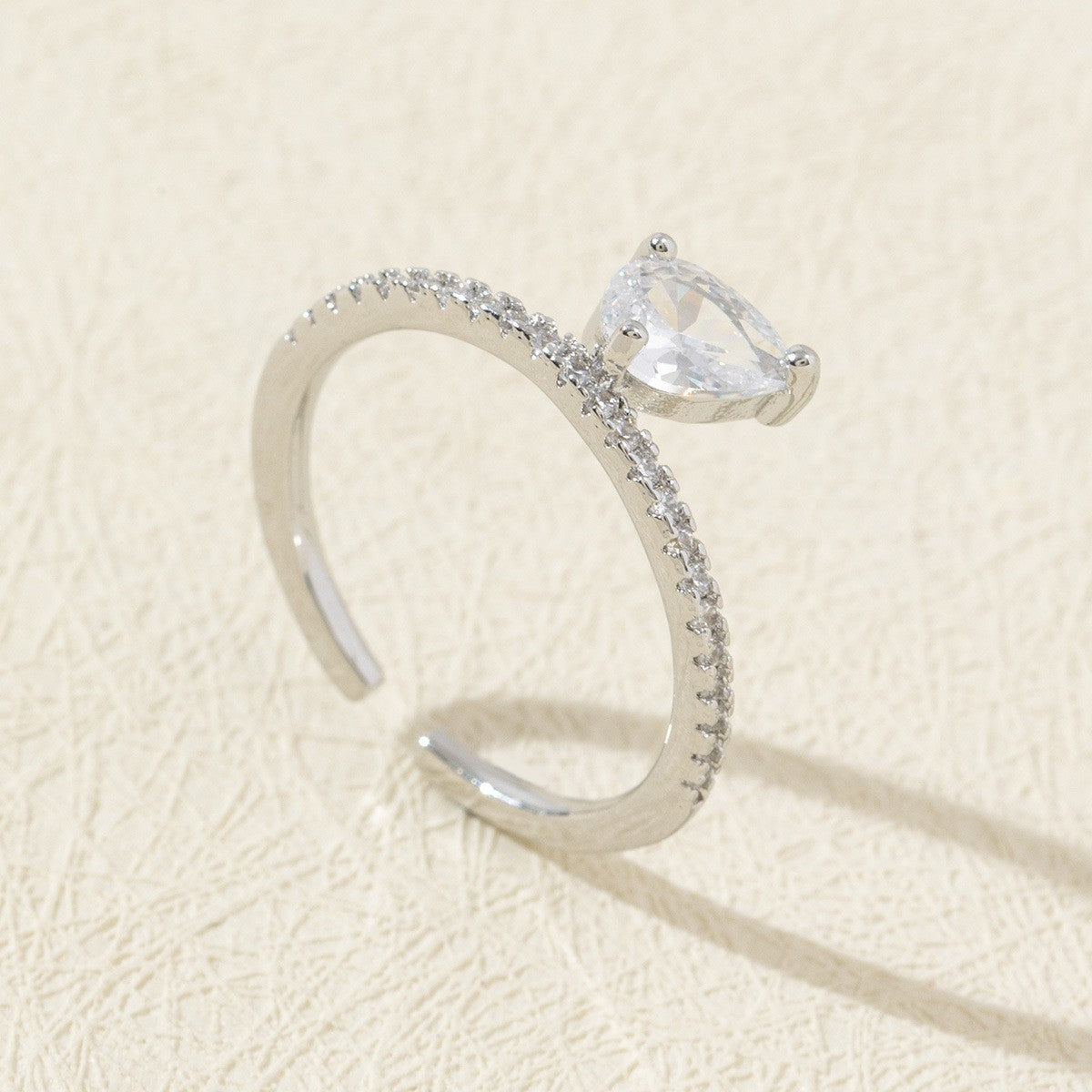 Cute Open Fashion Zircon Female Simple Ring