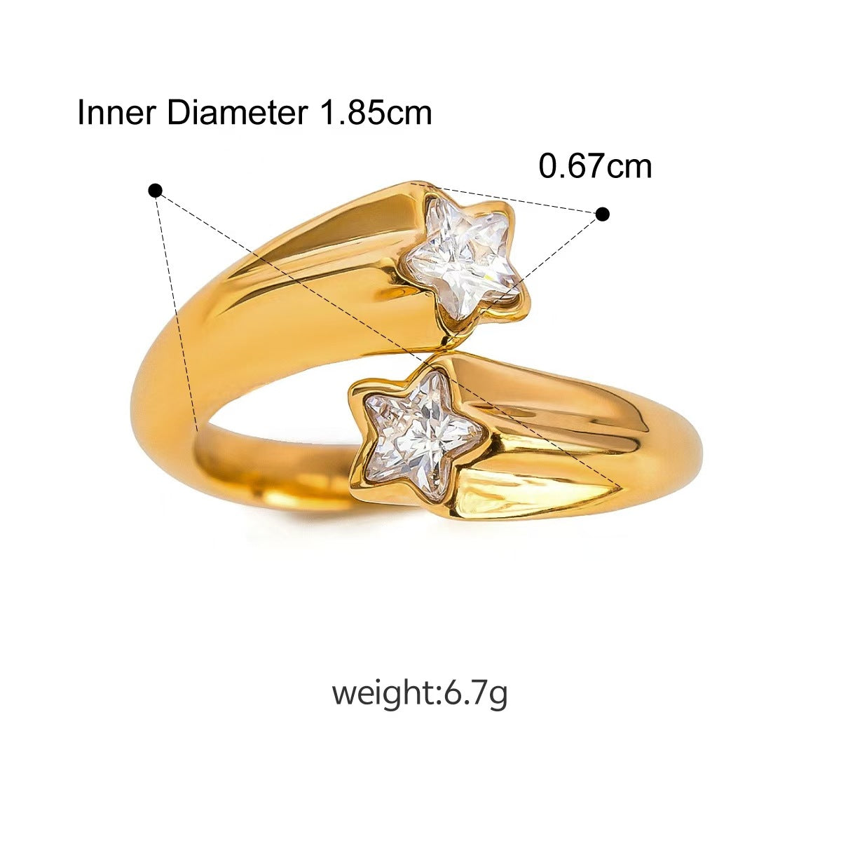 Women's Zircon Titanium Steel No Fading Light Luxury Ring