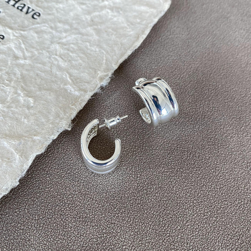 Temperament Ear Clip High-grade Wide Face Copper Rings