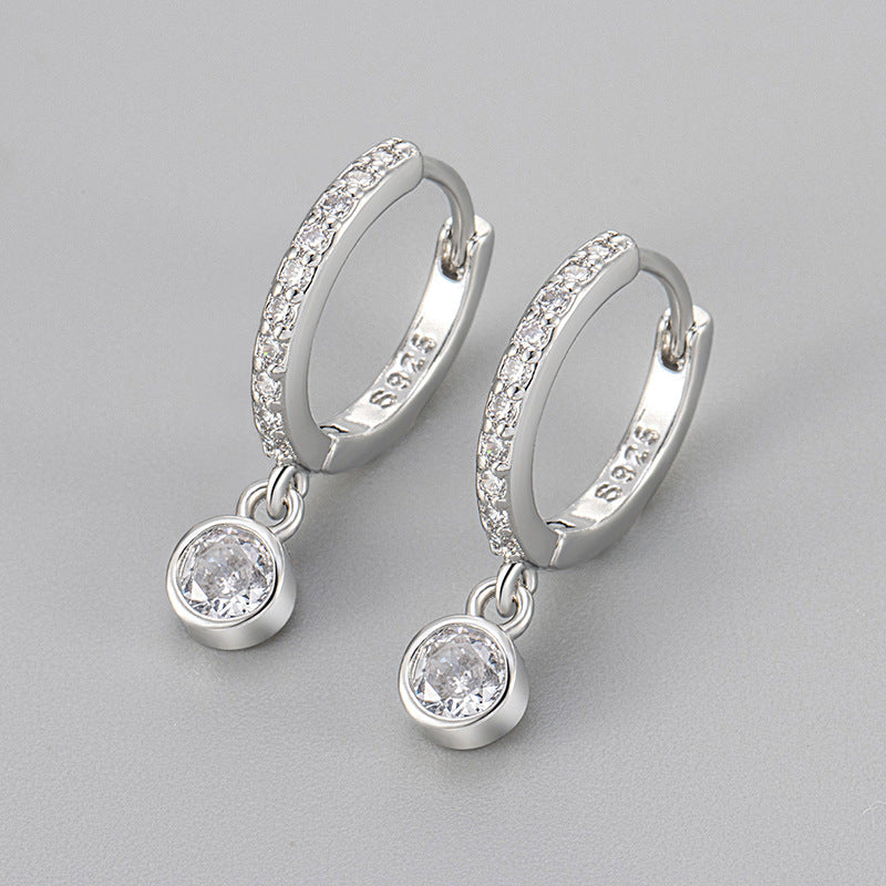 Pattern Round Zircon Simple Elegant Trendy Ear Buckle