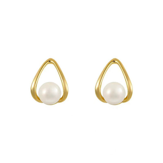 Women's Pearl Style High-grade Simple Niche Temperament Vintage Sier Rings