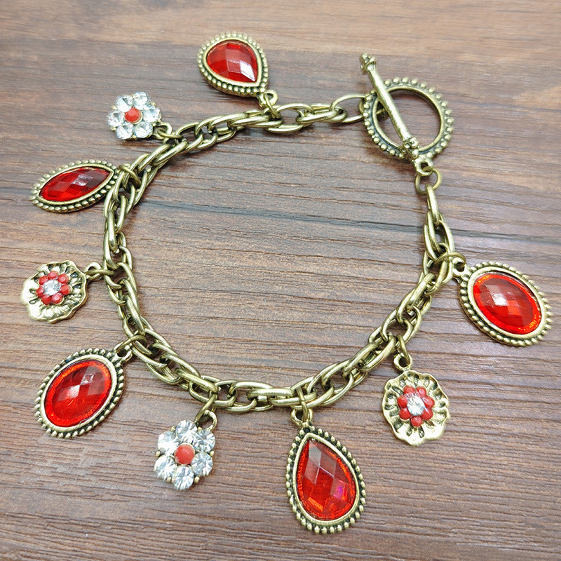 Hand Retro Imitation Ruby Fashion Element Bracelet