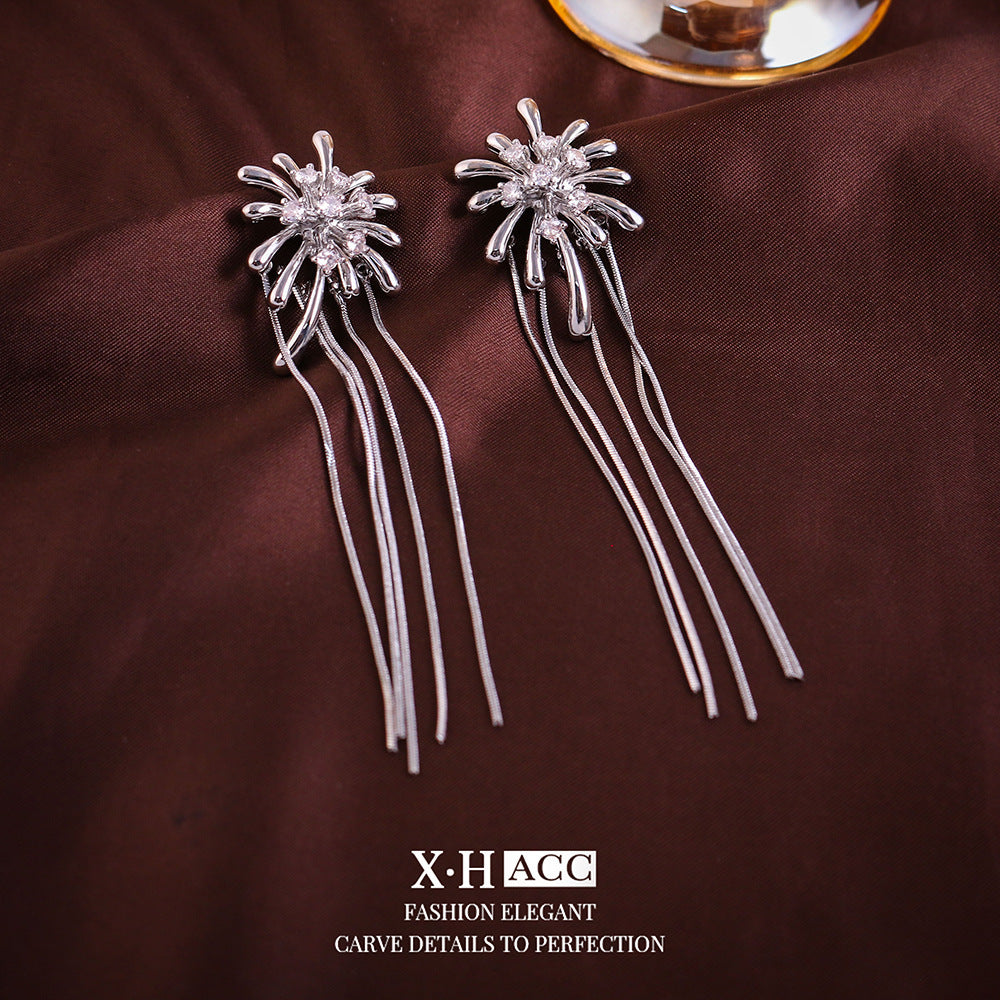Elegant Zircon Butterfly Tassel Gentle Stylish Personality Stud Earrings