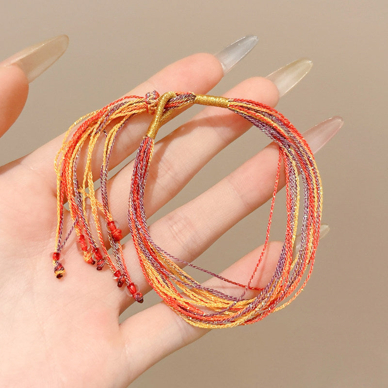Women's & Men's Colorful Braided Rope Thread Design Simple Bracelet