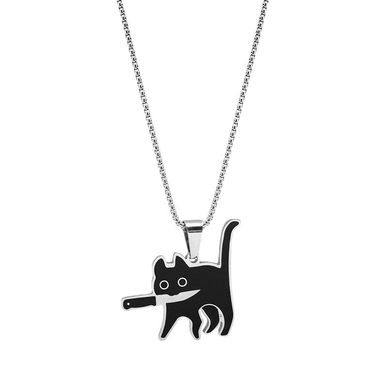 Knife Cat Cute Style Female Trendy Necklaces