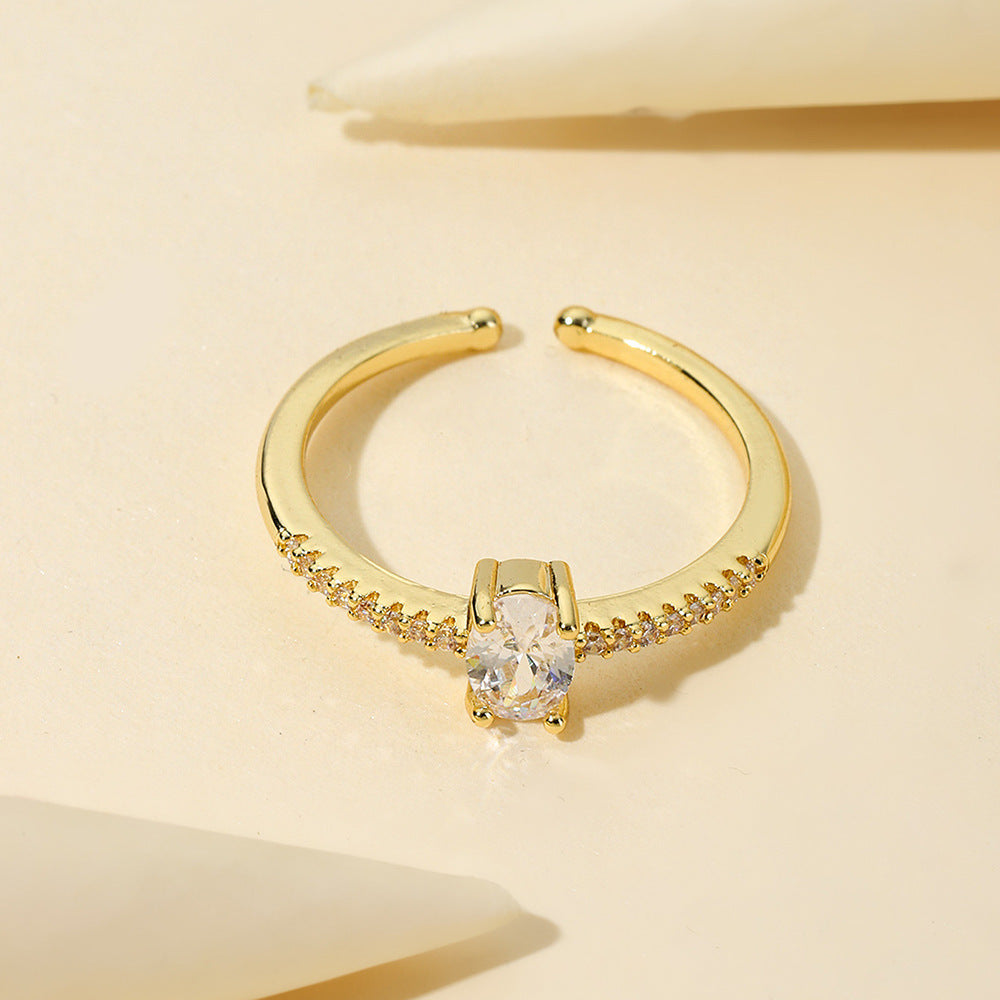 Women's Design Super Flash Zircon Big Diamond Cold Rings